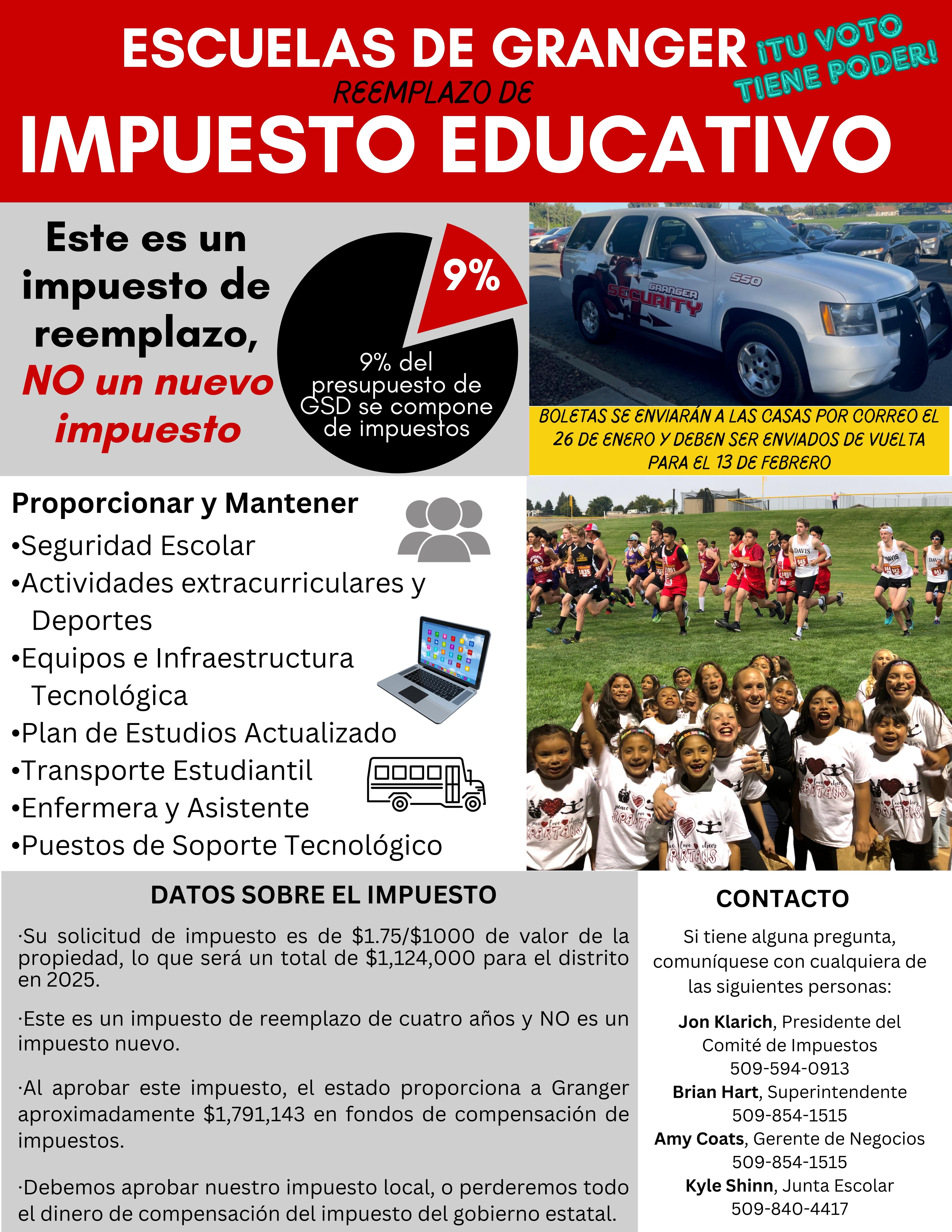 Levy info flyer in Spanish